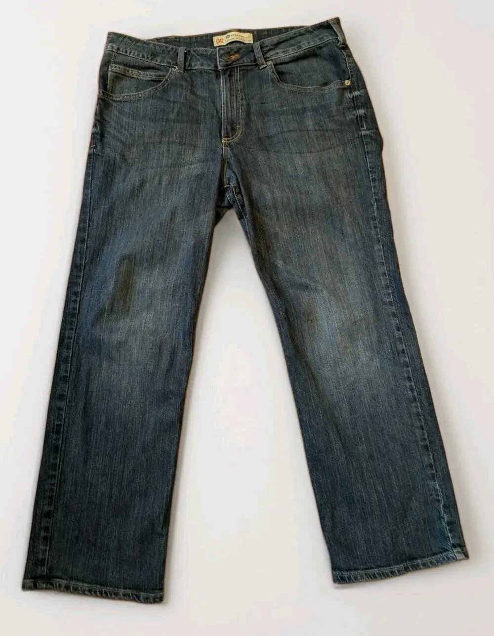 Lee Modern Series Mens Jeans 36x30 Straight Fit Straight Leg Stretch Dark Wash